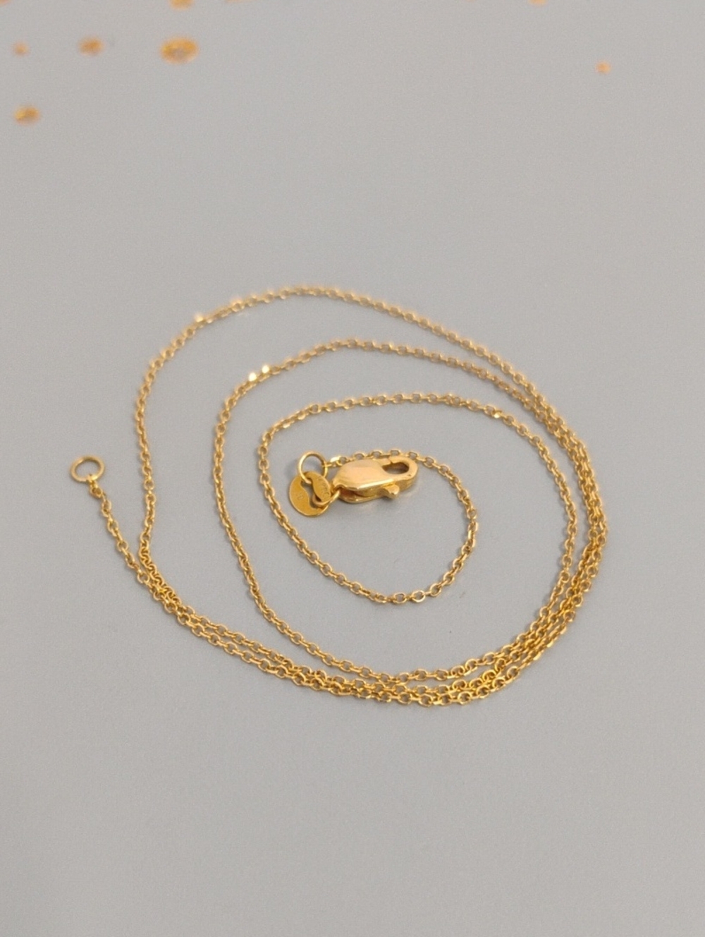 High Polished 14 K Gold Rolo Chain Necklace